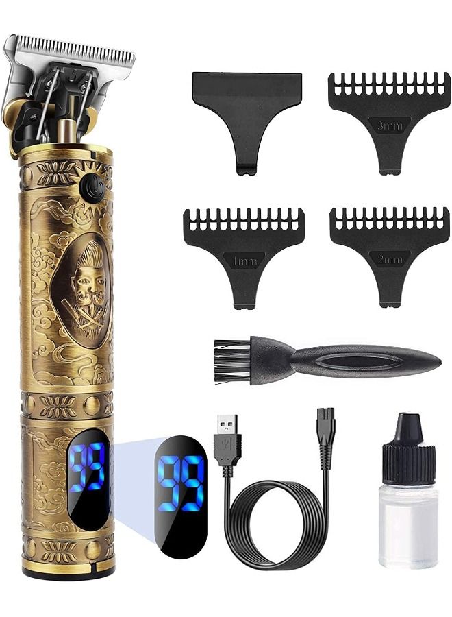 Daling مقص شعر للرجال قابل لإعادة الشحن مع شاشة LCD ومشذب لحية وماكينات حلاقة كهربائية مجموعة قص الشعر من ألياف الكربون للرجال قابلة لإعادة الشحن لاسلكيًا - Image 3