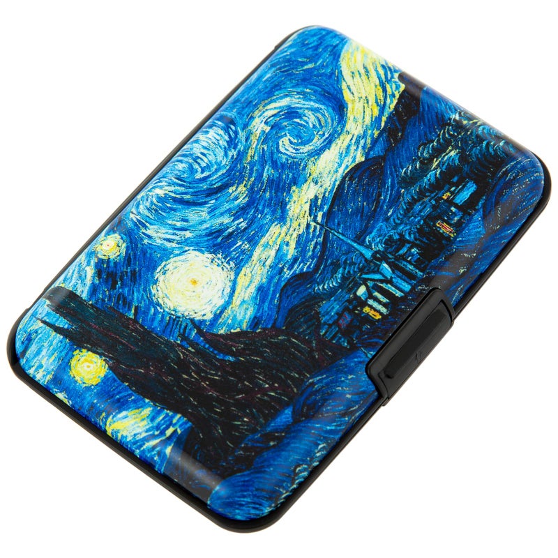 Kaabao Credit Card Holder for Women Men RFID Blocking Metal Wallet Slim Business Aluminum ID Hard Case (van Gogh The Starry Night) - Image 1