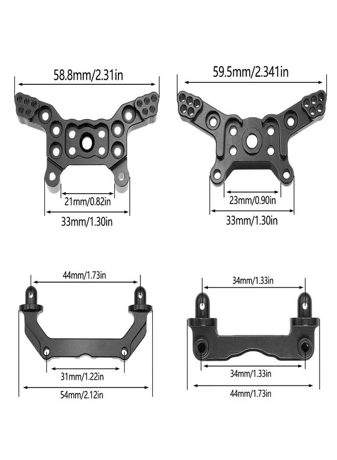 FACCNOY Mjx 14210 14209 H14BM Metal Steering Cup Upper Lower Swing Arm Set Shock Tower Bracket Body Post RC Car Upgrade Spare Part (Black) - Image 5