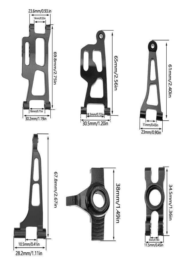 FACCNOY Mjx 14210 14209 H14BM Metal Steering Cup Upper Lower Swing Arm Set Shock Tower Bracket Body Post RC Car Upgrade Spare Part (Black) - Image 4