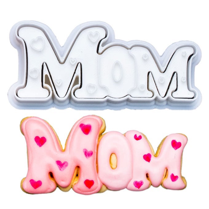 COOKIE CUTTER MOM MOTHERS GIFTS BAKING FONDANT MOLDS WITH PLUNGER STAMPS HANDLE DETAILED CAKE DECOR PLA CUTTER MOLDS PARTY 35 KITCHEN SUPPLIES