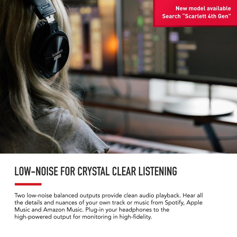 Focusrite Scarlett Solo 3rd Gen USB Audio Interface for Guitarists, Vocalists, Podcasters or Producers to record and playback studio quality sound - Image 5