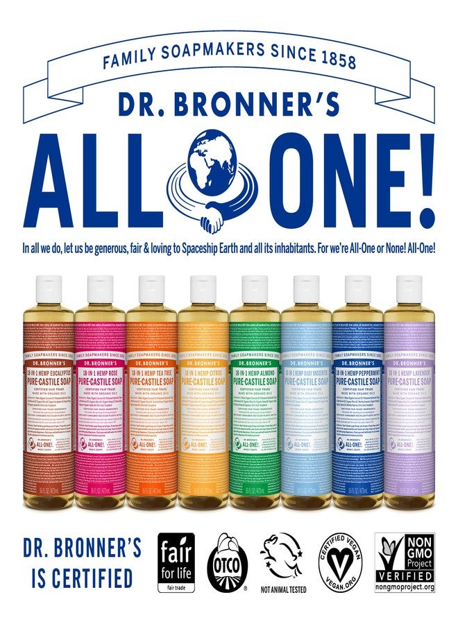 Dr. Bronner's Pure-Castile Magic Liquid Soap (Citrus, 16 Ounce, 2-Pack)- Made with Regenerative Organic Certified Oils, 18-in1 Uses: Face, Hair, Hand & Body Soap, Laundry, Pets- Concentrated, Vegan - Image 3
