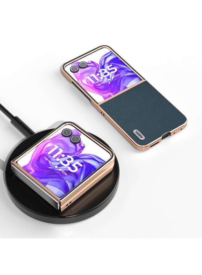 اس-توب جراب لهاتف Motorola Razr 50 Ultra مصنوع من جلد أصلي مطلي بالكهرباء + جراب هاتف من مادة الليتشي PC - Image 2