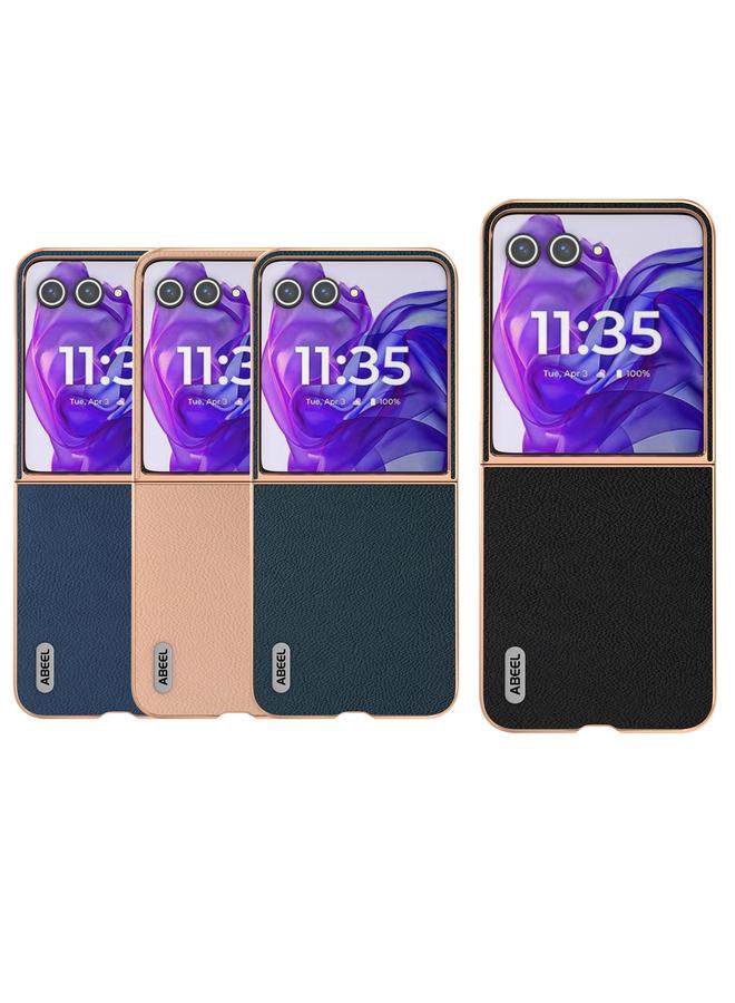 اس-توب جراب لهاتف Motorola Razr 50 Ultra مصنوع من جلد أصلي مطلي بالكهرباء + جراب هاتف من مادة الليتشي PC - Image 5