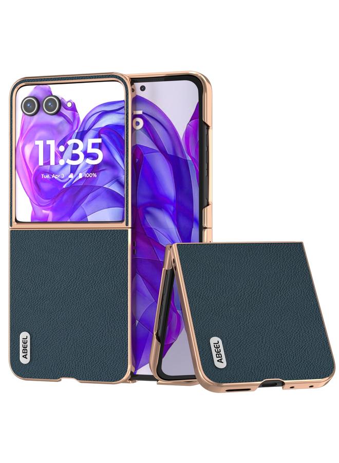 اس-توب جراب لهاتف Motorola Razr 50 Ultra مصنوع من جلد أصلي مطلي بالكهرباء + جراب هاتف من مادة الليتشي PC - Image 1