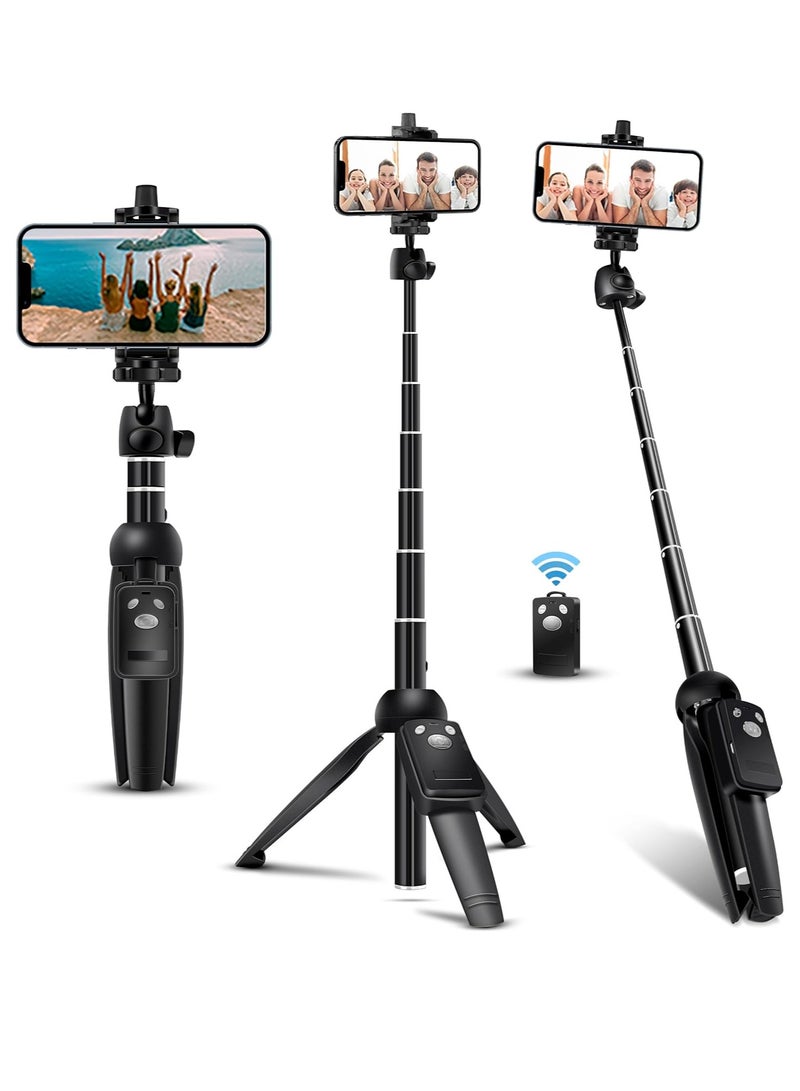 MIGOFAST Selfie stick tripod MIGOFAST 42 Inch Aluminum Alloy Selfie Stick Phone Tripod new model with Wireless Remote Shutter Compatible with All Cell Phones for Selfie Video Recording Photo Live Stream Vlog - Image 1