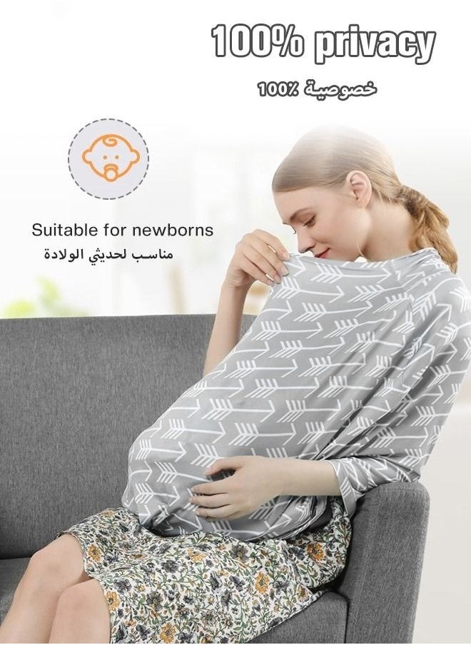 MIXDE Baby Nursing Cover for Breastfeeding - 360 Degree Privacy Multi Use Infants Stroller and Carseat or Shopping Cart Covers, Boys & Girls Shower Gifts  - Image 3