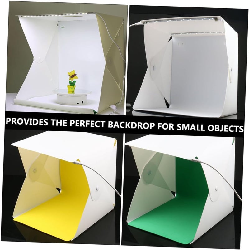 Kisangel Mini Photo Box with LED Double Light Strips and 6 Colored Backdrops, Portable Folding 30cm Photography Lighting Cube Tent for Studio and Travel Use - Image 4