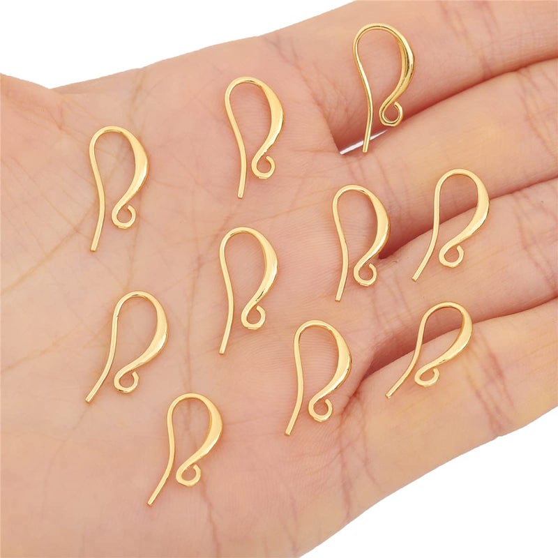 BEADIA 18K Gold Plated Earring Hooks 10x16mm 20pcs for Jewelry Making Findings - Image 3