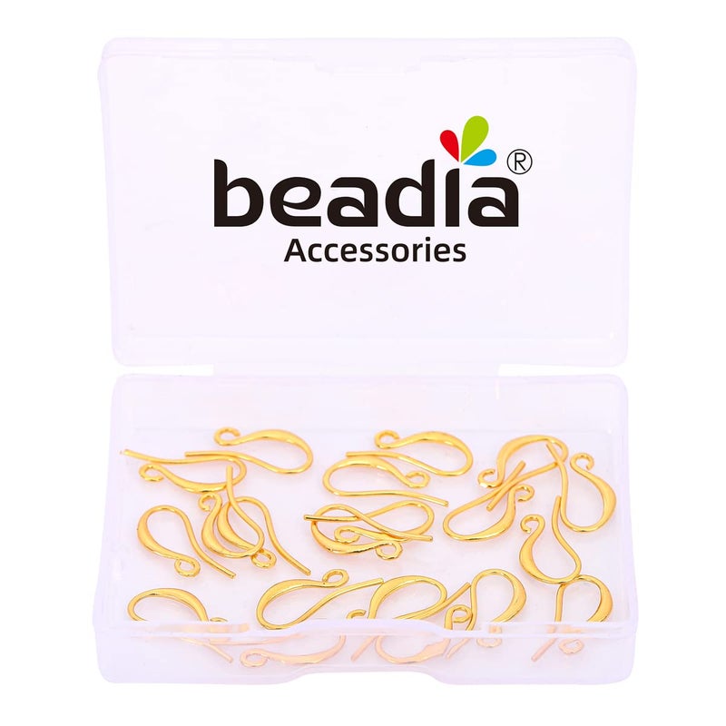 BEADIA 18K Gold Plated Earring Hooks 10x16mm 20pcs for Jewelry Making Findings - Image 4