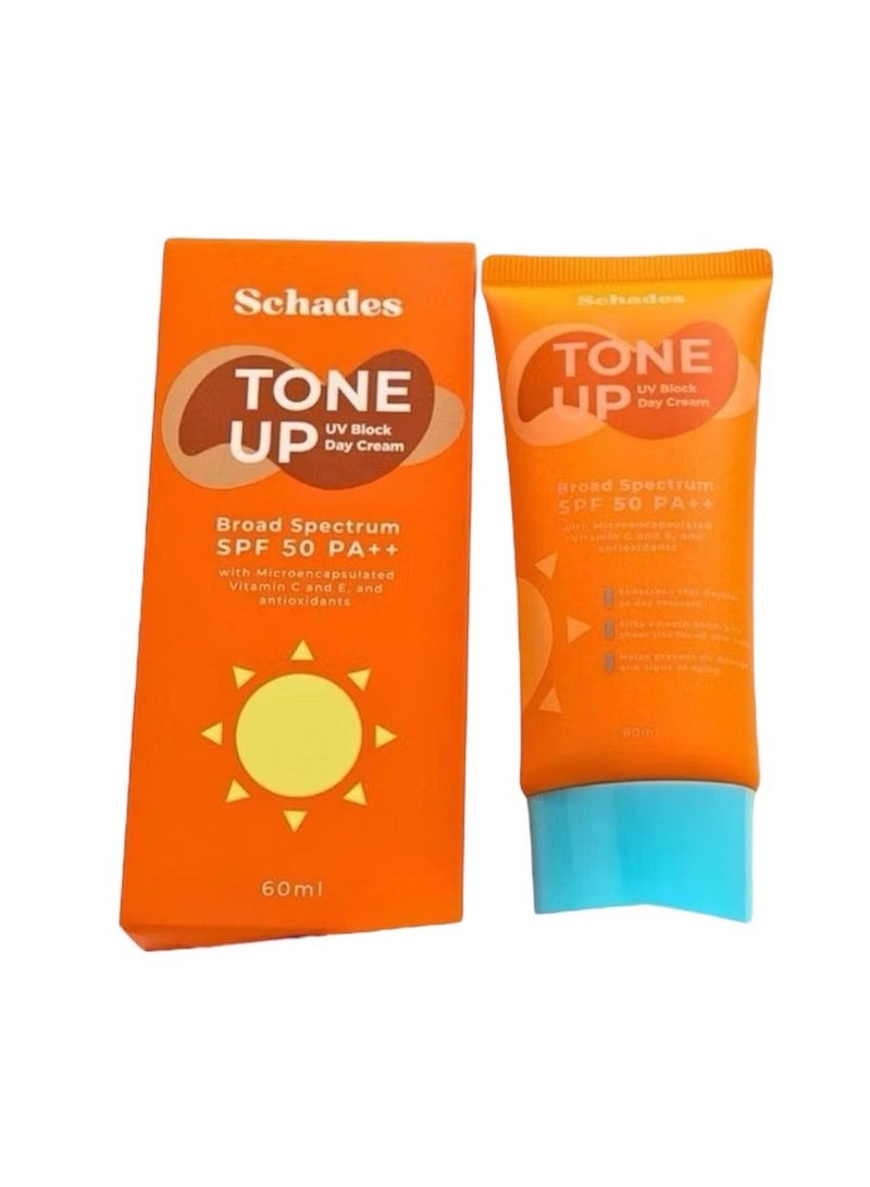 Tone up broad spertrum spf 50 sunscreen