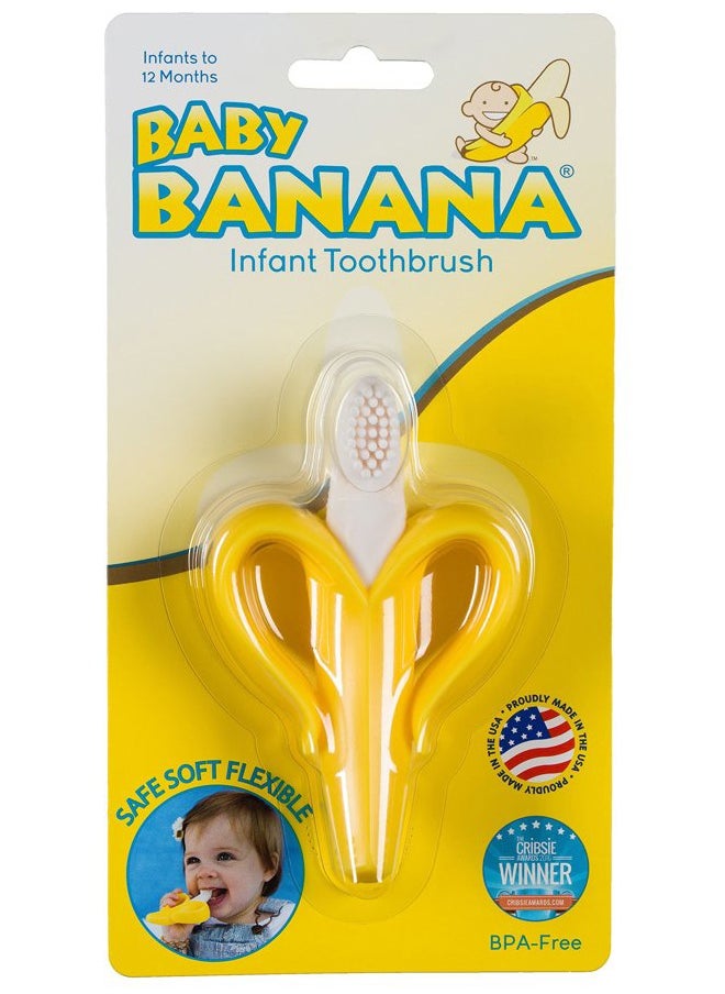 Baby Banana The Original Baby Banana Toothbrush Teether Toy, for Babies Infants Toddlers; USA Family-Owned Business; Teething Relief for Sore Gums, Massaging Soothing; Safest Food Grade Silicone  - Image 2