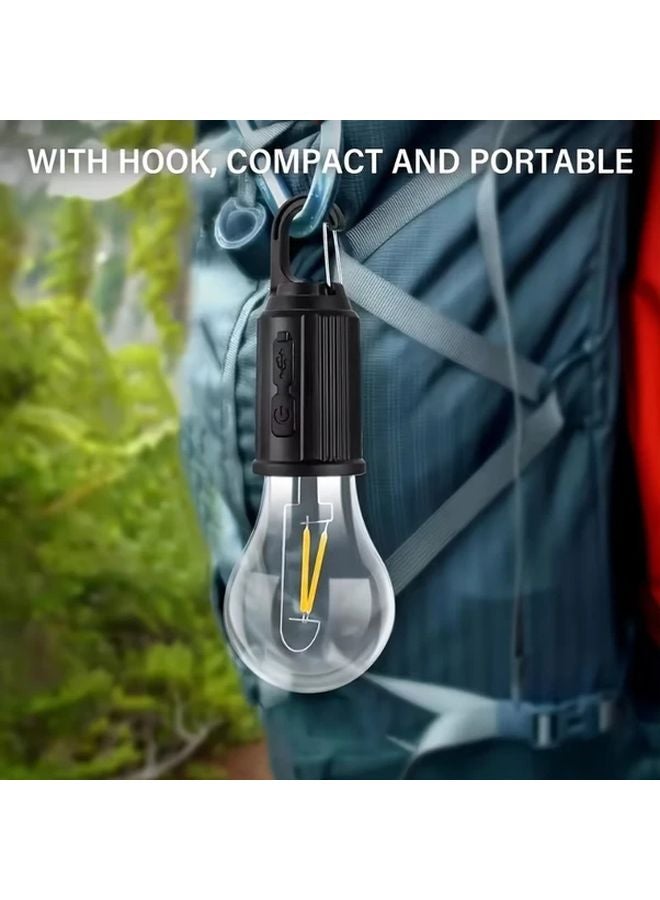 قطعتان من فانوس الطاقة الشمسية للمخيم مع 3 مستويات لإعتام الضوء وشاحن USB سريع - ضوء خارجي محمول - Image 2