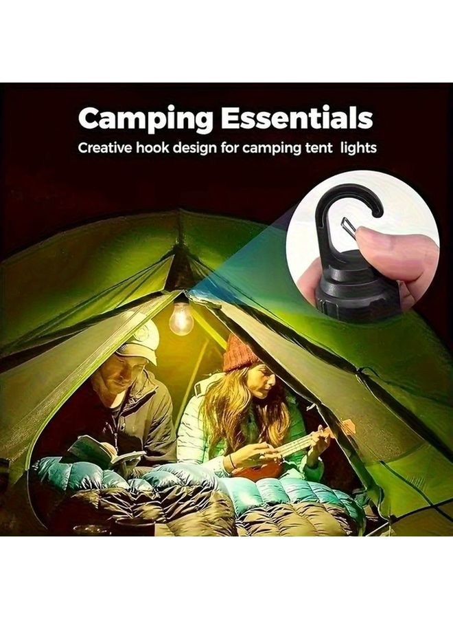 قطعتان من فانوس الطاقة الشمسية للمخيم مع 3 مستويات لإعتام الضوء وشاحن USB سريع - ضوء خارجي محمول - Image 3