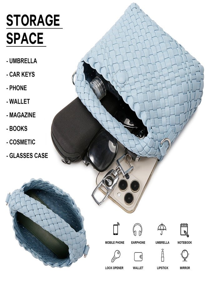 Queenoris Fashion Small Woven Bag for Women, Handmade MINI HOBO Tote Bag Crossbody Handbag Travel Summer Beach Bag - Image 4