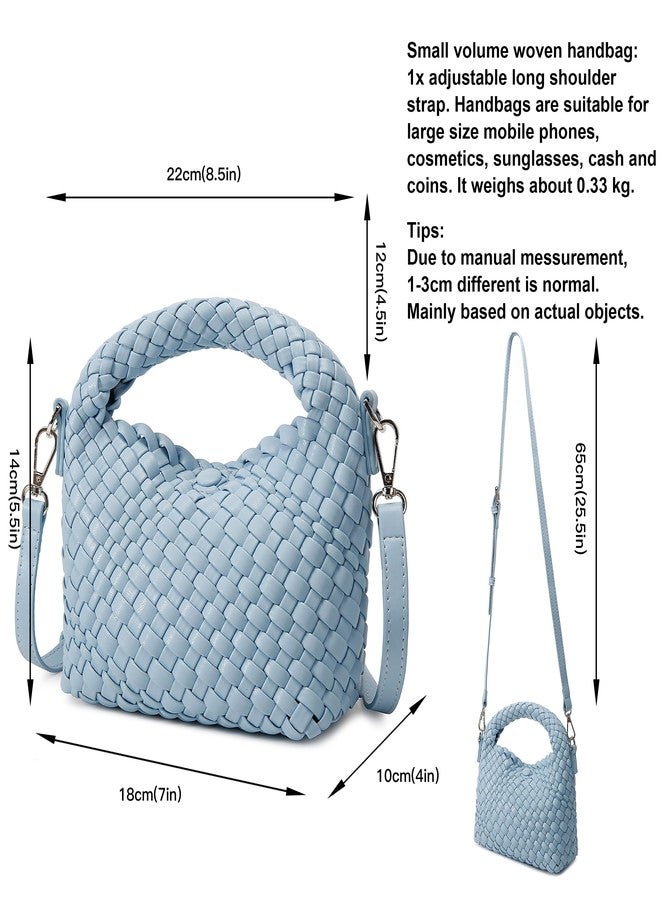 Queenoris Fashion Small Woven Bag for Women, Handmade MINI HOBO Tote Bag Crossbody Handbag Travel Summer Beach Bag - Image 3