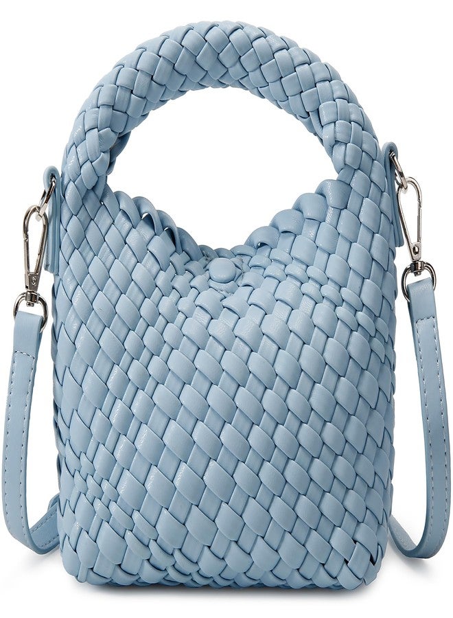 Queenoris Fashion Small Woven Bag for Women, Handmade MINI HOBO Tote Bag Crossbody Handbag Travel Summer Beach Bag - Image 1