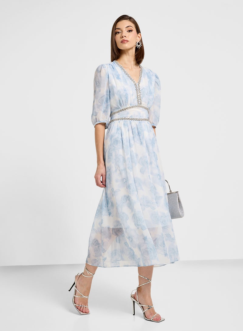ELLA Floral Printed Dress - Image 4