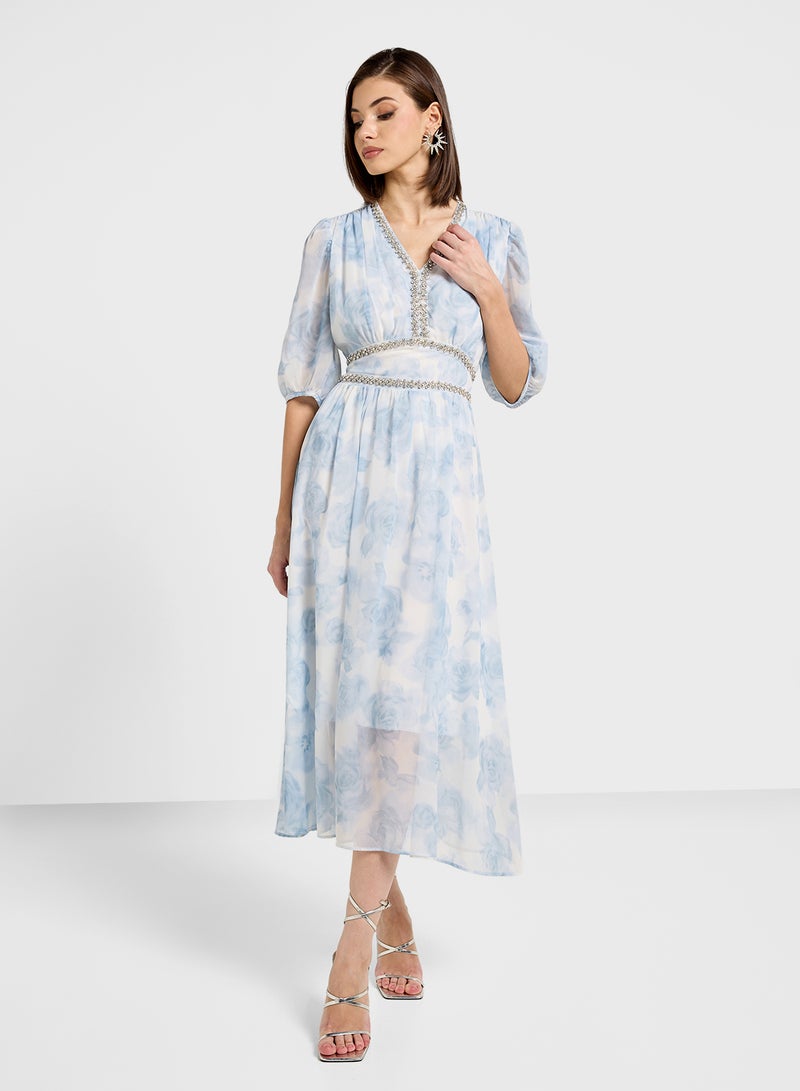 ELLA Floral Printed Dress - Image 1