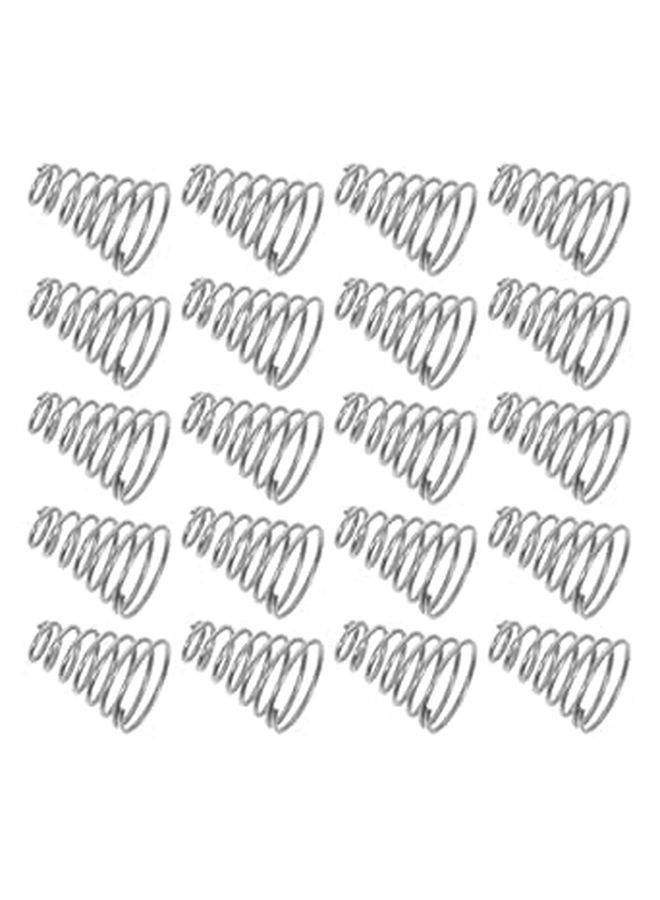 20 Pcs Stainless Steel Tapered Conical Compression Springs 0.8mm Wire Diameter Battery Contact Support For Flashlight Tailcap Replacement LED Torch Contact Accessories Silver - Image 1