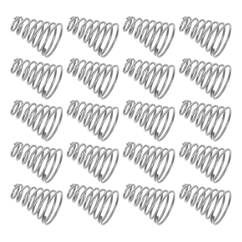 20 Pcs Stainless Steel Tapered Conical Compression Springs 0.8mm Wire Diameter Battery Contact Support For Flashlight Tailcap Replacement LED Torch Contact Accessories Silver - Image 2
