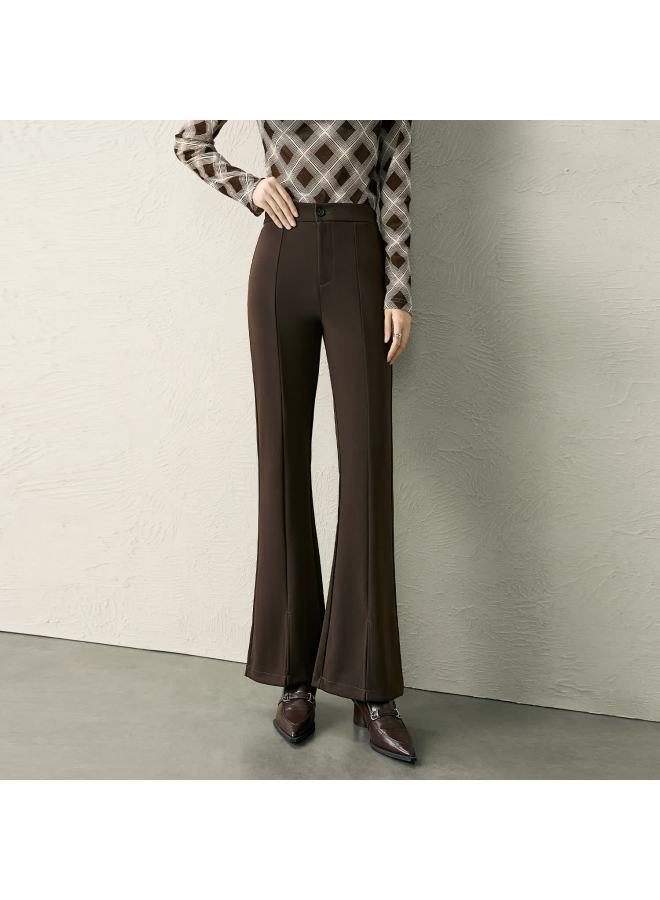 Yanyee Women's Professional Slim Fit Flared Pants  Autumn Winter Lightweight Commuter Casual Trousers Black M - Image 2