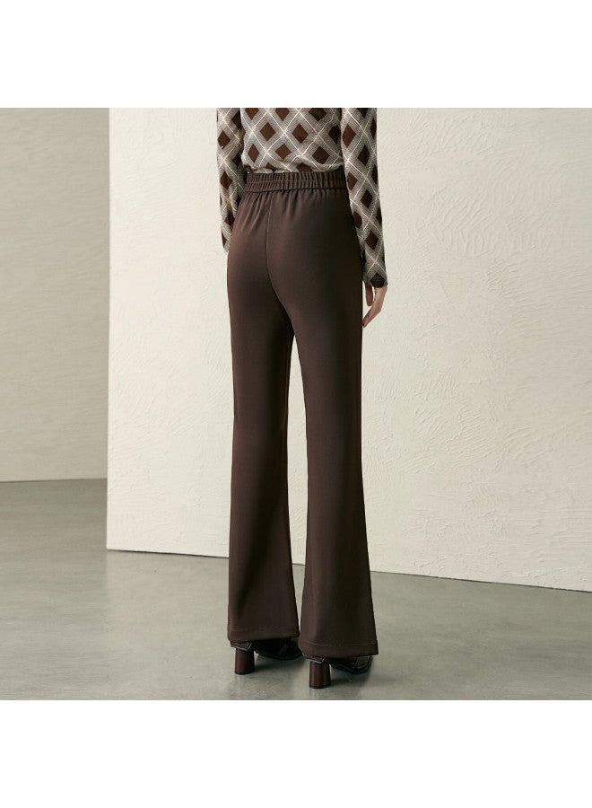 Yanyee Women's Professional Slim Fit Flared Pants  Autumn Winter Lightweight Commuter Casual Trousers Black M - Image 3