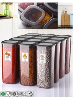 Kitchen Life طقم علب خزين بقوليات - شفافه بغطاء محكم الغلق - 12 قطعه 1700 مل  - Image 2