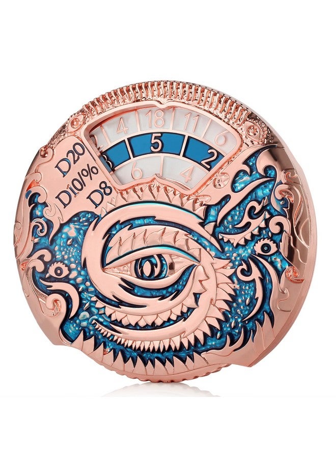 DNDND Dragon Roulette Metal Spinner Dice 7-in-1 Spinning DND Dice Set with Gorgeous Gift Box for Dungeons and Dragon and Role Playing Game(Rose Gold with Teal) - Image 2