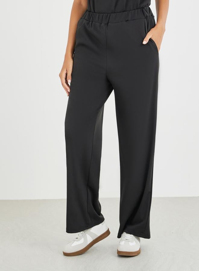 Take Two Styli Flounce Sleeve Round Neck Top and Pants Co-Ords - Image 4