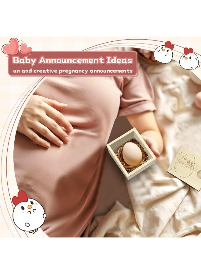 1DFAUL Egg Baby Announcement Reveal Ideas, Surprise Pregnancy Announcement Wood Box for Grandparents Husband Parents Friends, Baby Fun Gifts Box Idea - Image 3