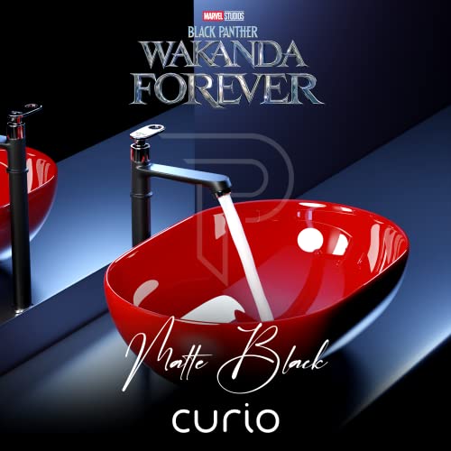 Pixaflo Curio Brass Extended Tall Body Pillar Cock 12 inch Tap for Wash Basin | Deck Mounted | Cold Water Tap (Not Hot & Cold Mixer) | Table Top Faucet | Foam Flow | Matte Black Powder Coated - Image 2