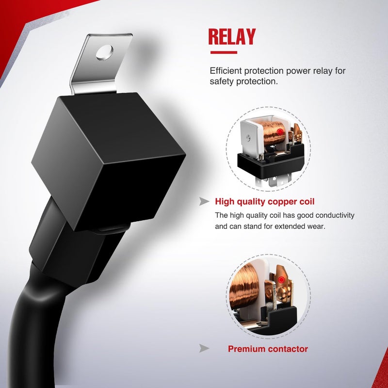 Nilight - 10012W LED Light Bar Wiring Harness Kit REAR LIGHTS 12V 5Pin Rocker Switch Laser On off Waterproof Switch Power Relay Blade Fuse-2 Lead,2 Years Warranty Black - Image 3