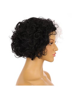 OneDor Women'S Iconic Dual-Tone Short Curly Wig - Striking Black & White Synthetic Hair For Dramatic Themed Events (Style 1) 