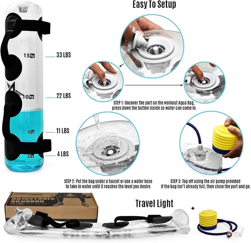 Yes4All Aqua Weight Bags for Full Body Training - Alternative for Sandbag, Gym Bag - Portable Stability Fitness Equipment - Perfect Agility, Durability, Strength WorkoutsFor Indoors And Outdoors - Image 5