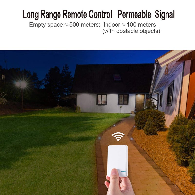 Thinkbee Wireless Light Switch Kit, No Wiring Mini Remote Switch, No WiFi Needed, Outdoor 1969ft Indoor 328ft Remote Control Lighting Fixture for Led Light, Ceiling Lights and Lamps, Waterproof - Image 5