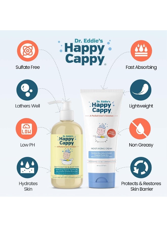 Happy Cappy Baby Shampoo and Body Wash and Moisturizing Cream Bundle - Image 2