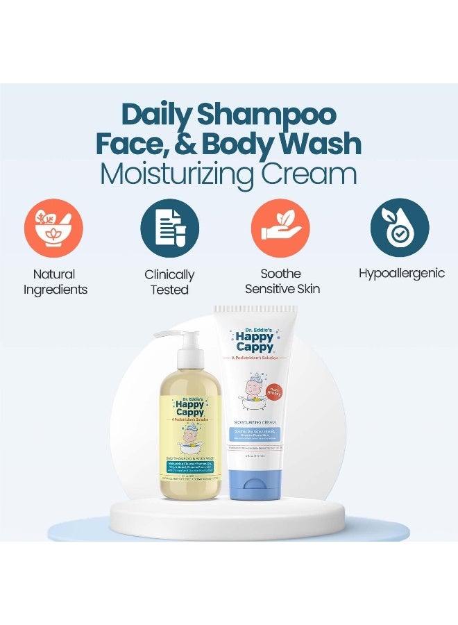 Happy Cappy Baby Shampoo and Body Wash and Moisturizing Cream Bundle - Image 3