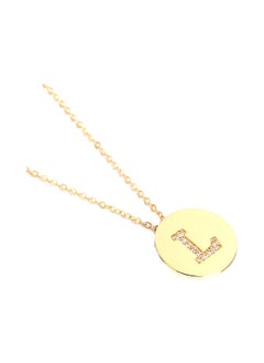 Zircon Inlaid L Letter Design Necklace