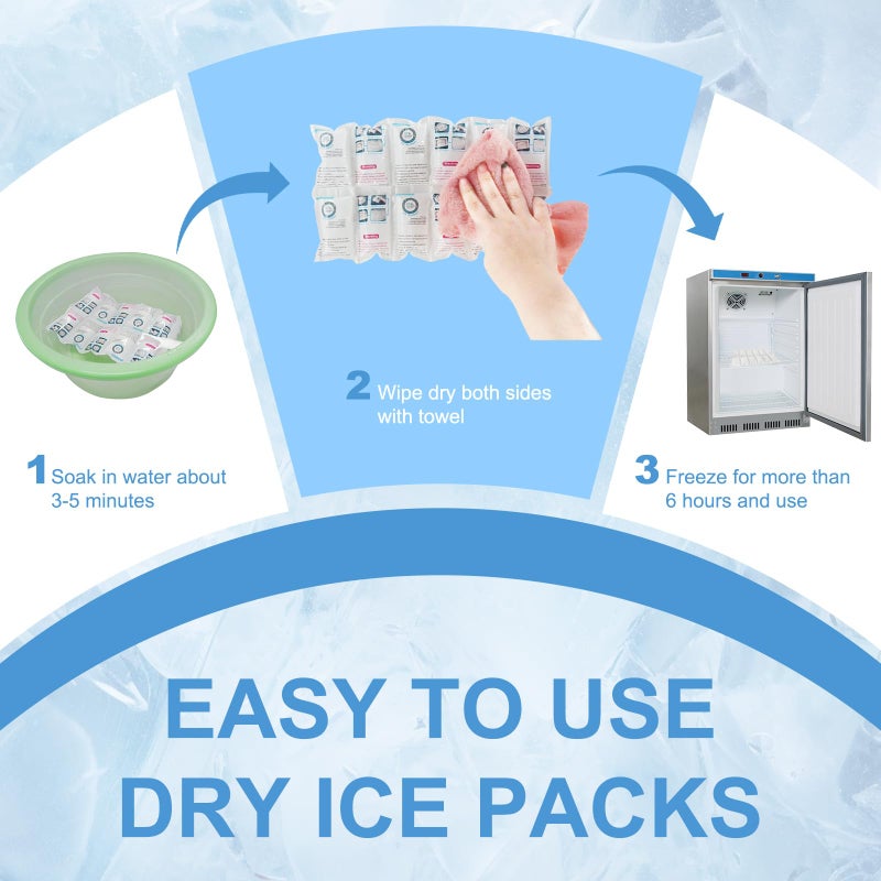 Blobuste Dry Ice Packs for Shipping Frozen Food, No Smoke Effect, Shipping Ice Packs for Cooler/Lunch Box, Shipping Cold Pack Long Lasting, Reusable Gel Ice Freezer Packs for Cooler, Flexible, 5 Sheets-60Cell - Image 4