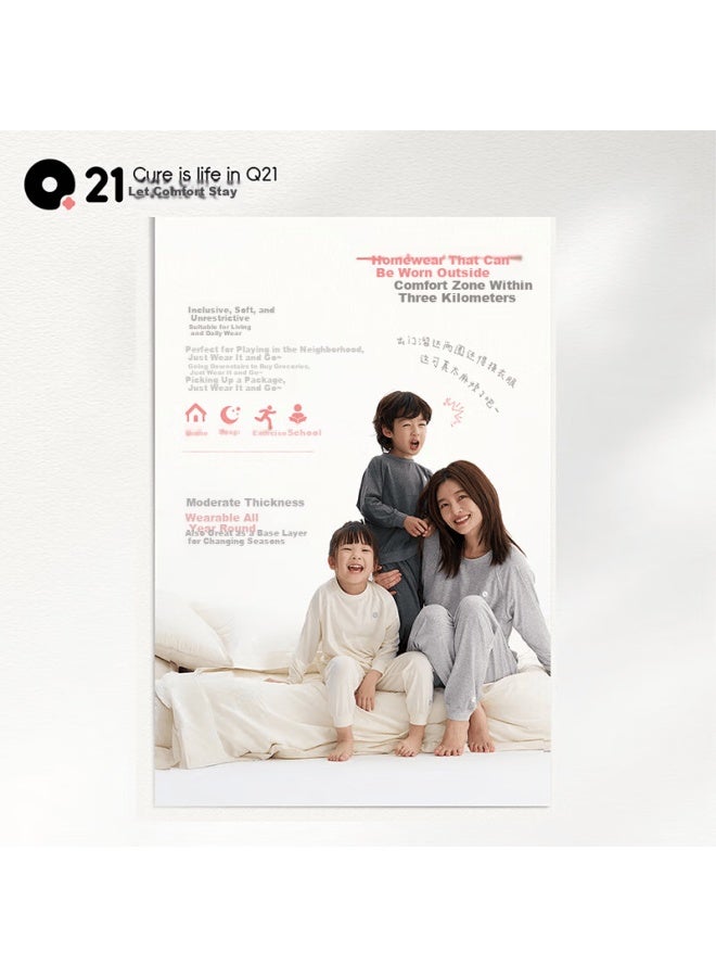 Q21 Kids Pajamas Uni 3a Antibacterial Moisture-wicking Baby Tencel Cotton Homewear Set Air Conditioning Clothes - Image 4