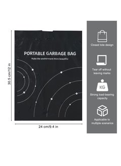 SYOSI Disposable Trash Bags for Cars, 40 Pack Vomit Bags, Portable Drawstring, Paste Dual-Use Self Adhesive Cleaning Bags, Easy Stick on and Hanging, for Cars Kitchens Bedrooms Travel Office (Black)  - Image 3