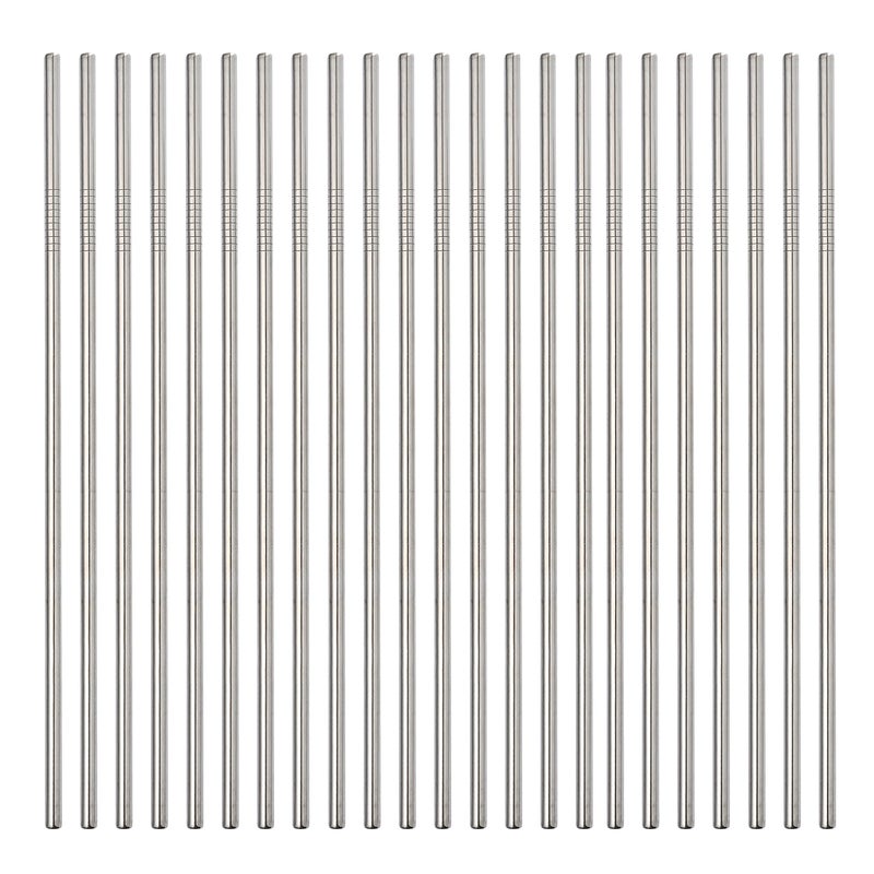 NiceCaTeLe 200Pack Reusable Metal Straight Straw In BulkUltra Long 105 Reusable Stainless Steel Straight Straws for 30 oz  20 oz Tumblers Yeti Water BottleDishwasher Safe105  Silver 200pcs  Straight 