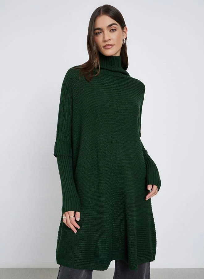 Styli  Styli Oversized Longline Chunky Knit Sweater for Women | Best Price UAE