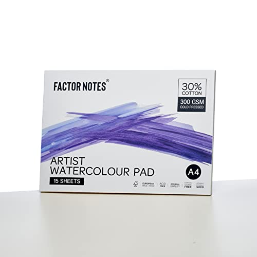 Factor Notes Artist Watercolour Pad: 30% Cotton, 300 GSM, Cold Pressed, Acid-Free Tearable Paper (A4), Oil Paint - Image 4