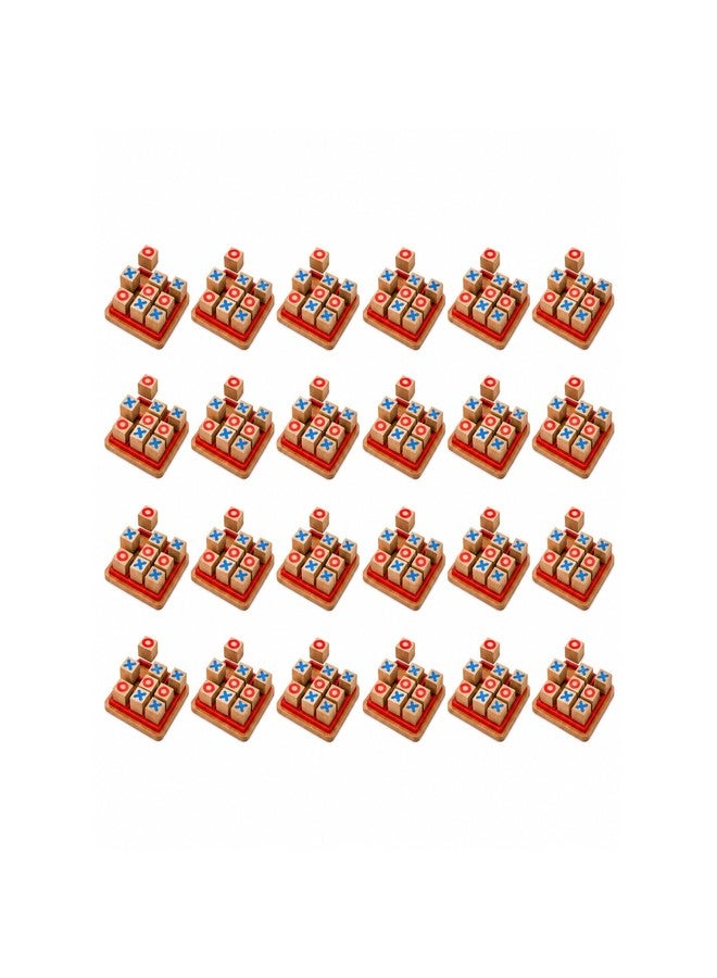 SHOPMEFAST Wooden Tic Tac Toe Game, Mind Challenging Cross & Zero Family Board Game for Kids & Adults, Birthday Return Gift (Pack of 24) - Image 1