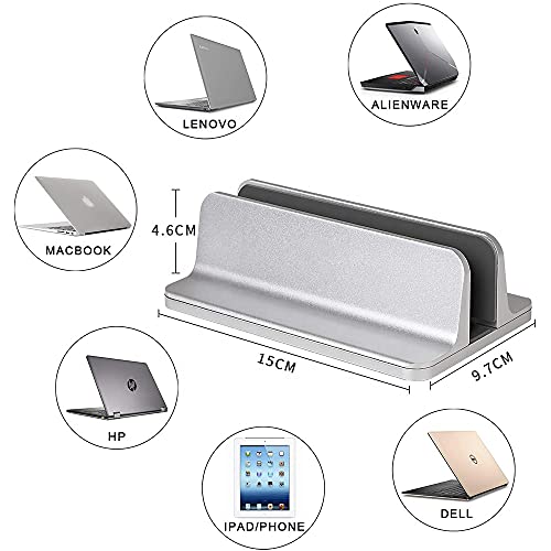 Gadget Wagon Laptop Dock Vertical Holder Stand for 10, 13, 13.3, 14, 15.6 inches Screens Aluminium - Image 2