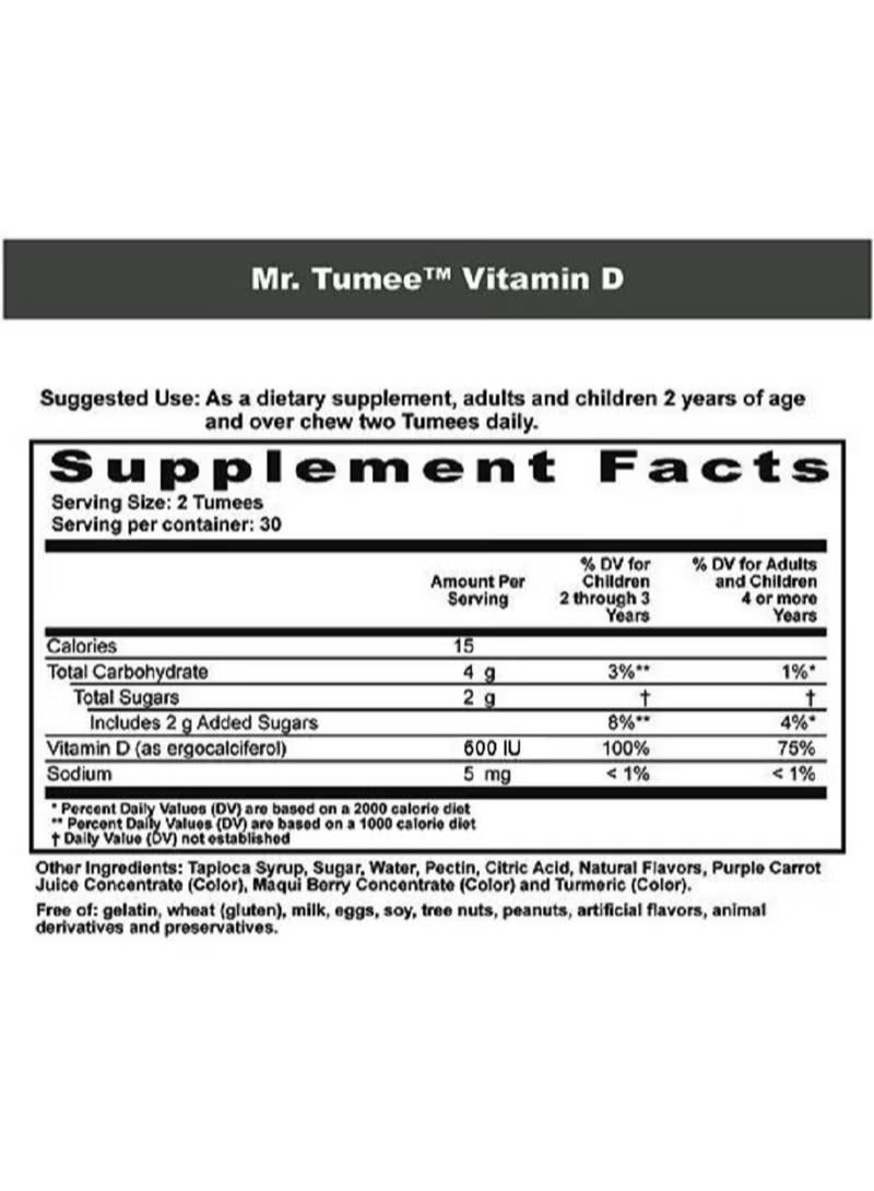 MR.TUMEE Vitamin D 600 IU, 60 Gummies - Image 2