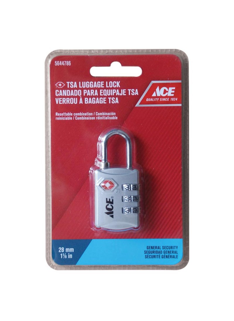 ACE Ace 3 Dial Combination Luggage Padlock 5.9 x 2.8 x 1.4cm 